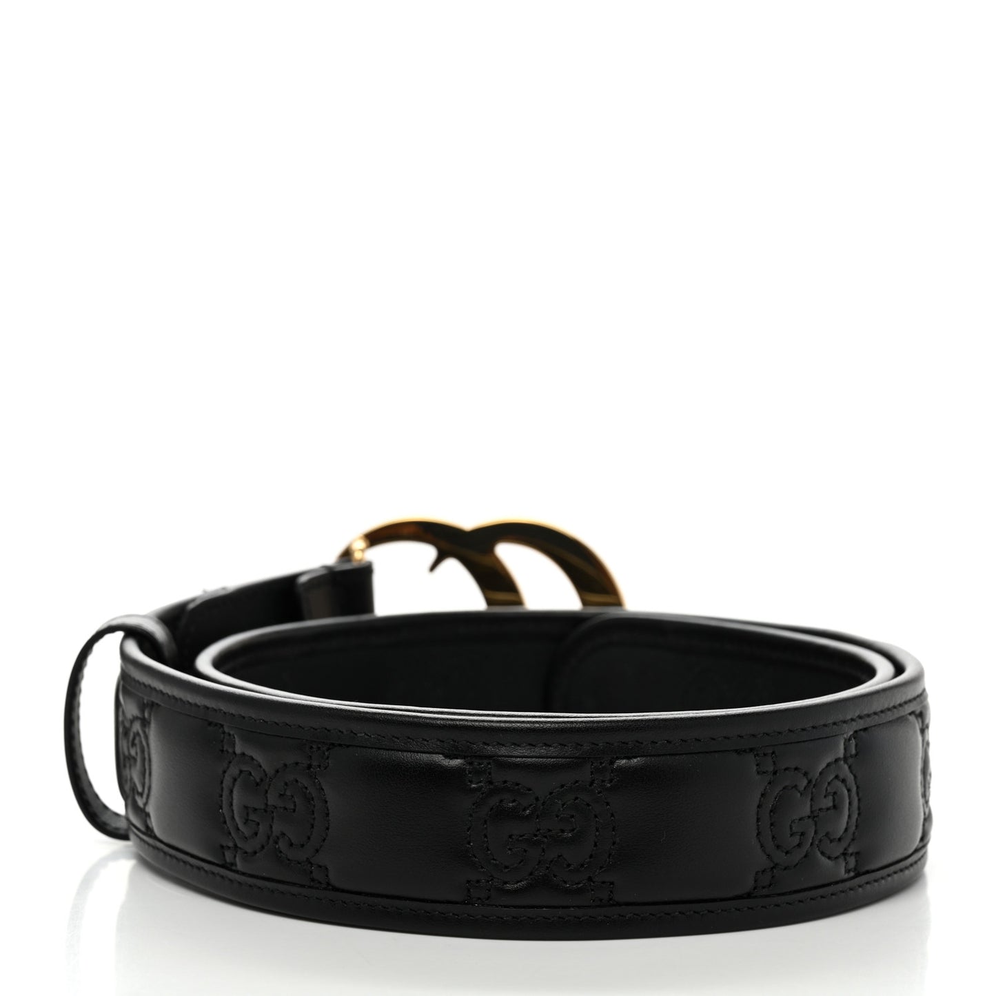 Calfskin GG Matelasse Marmont 40mm Belt 80 32 Black