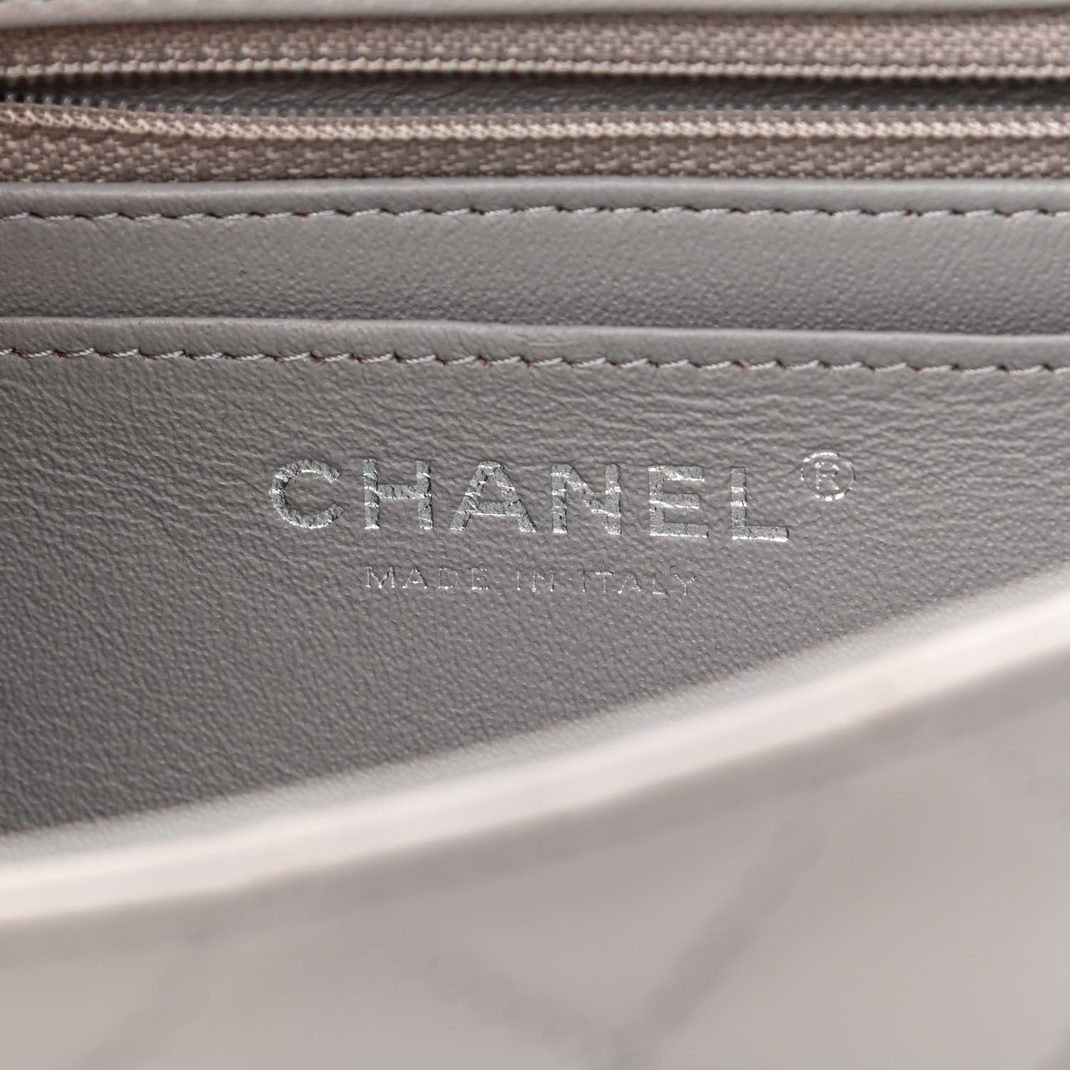 Chanel Lambskin Quilted Mini Rectangular Flap Grey 6 of 11