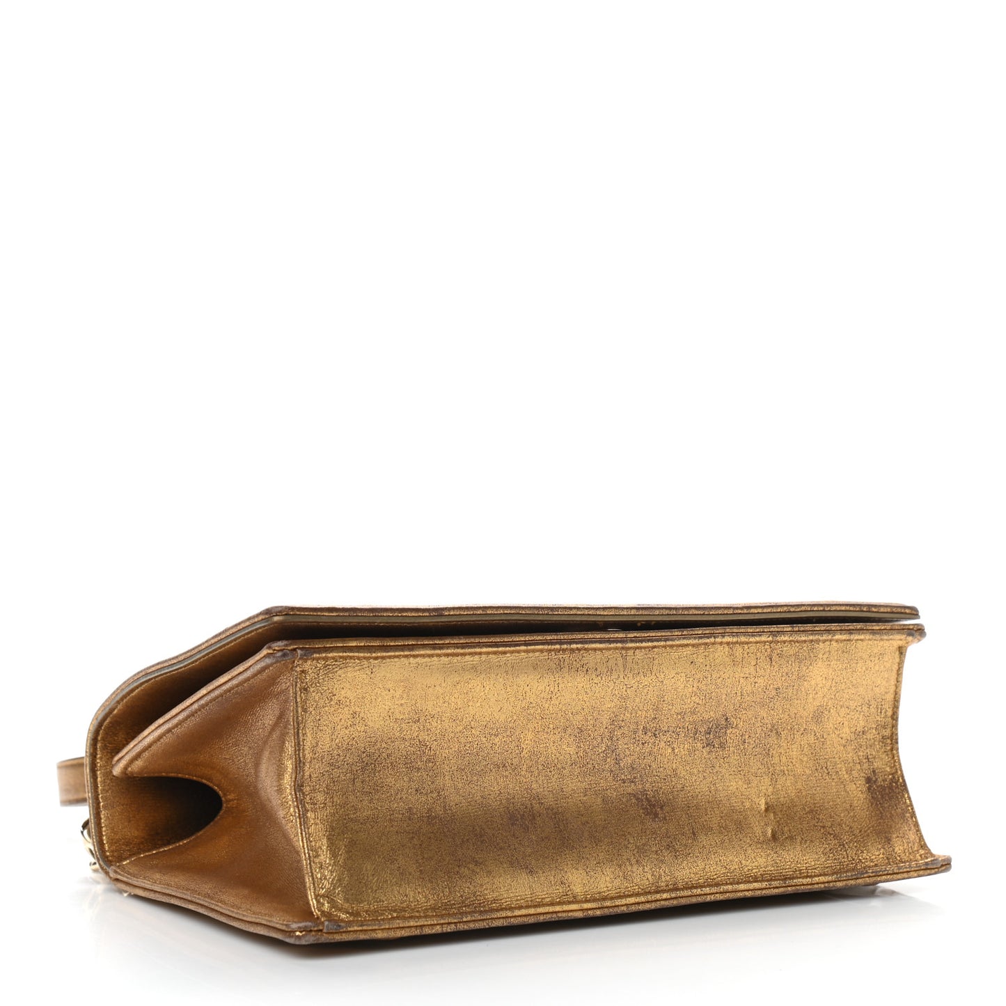 Metallic Brushed Calfskin Medium Diorama Flap Bag Gold