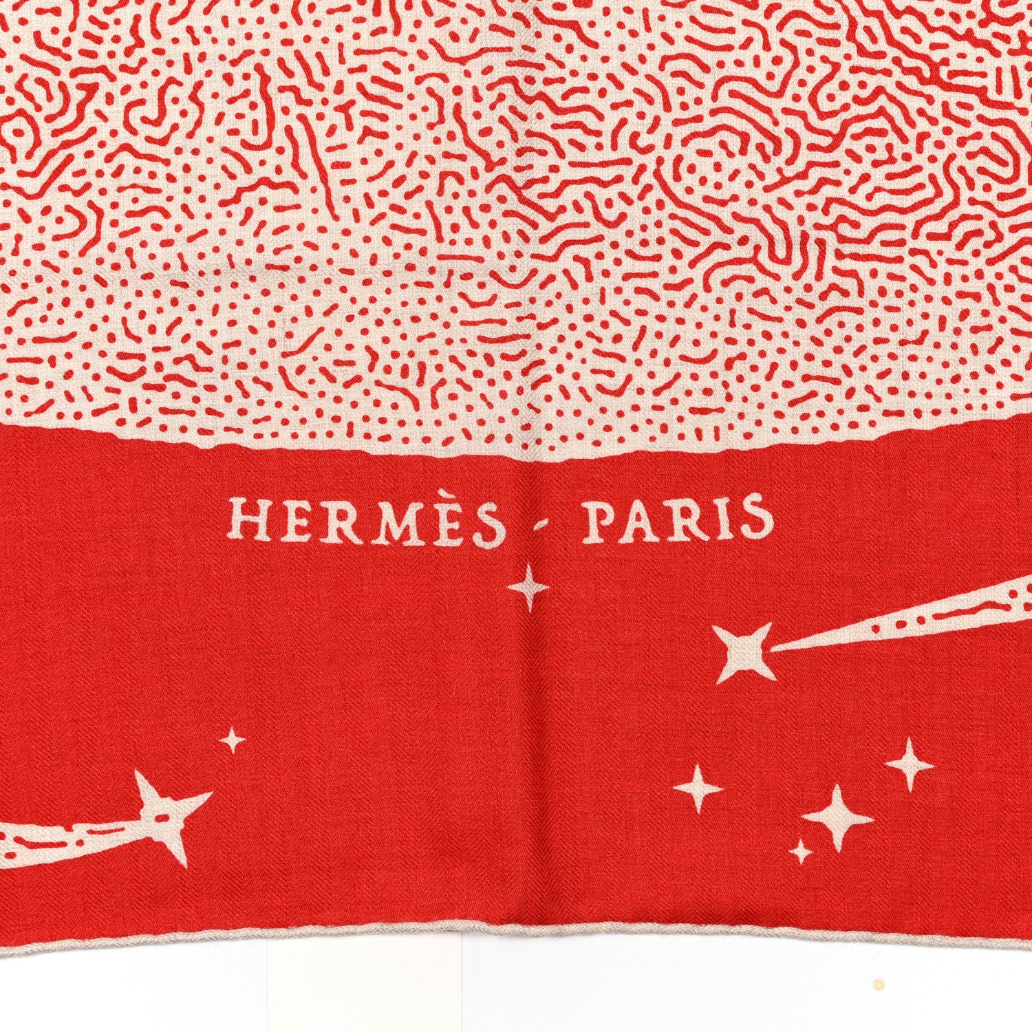 Hermes Silk Cashmere Clair De Lune Shawl 140 Rouge Naturel 2 of 4