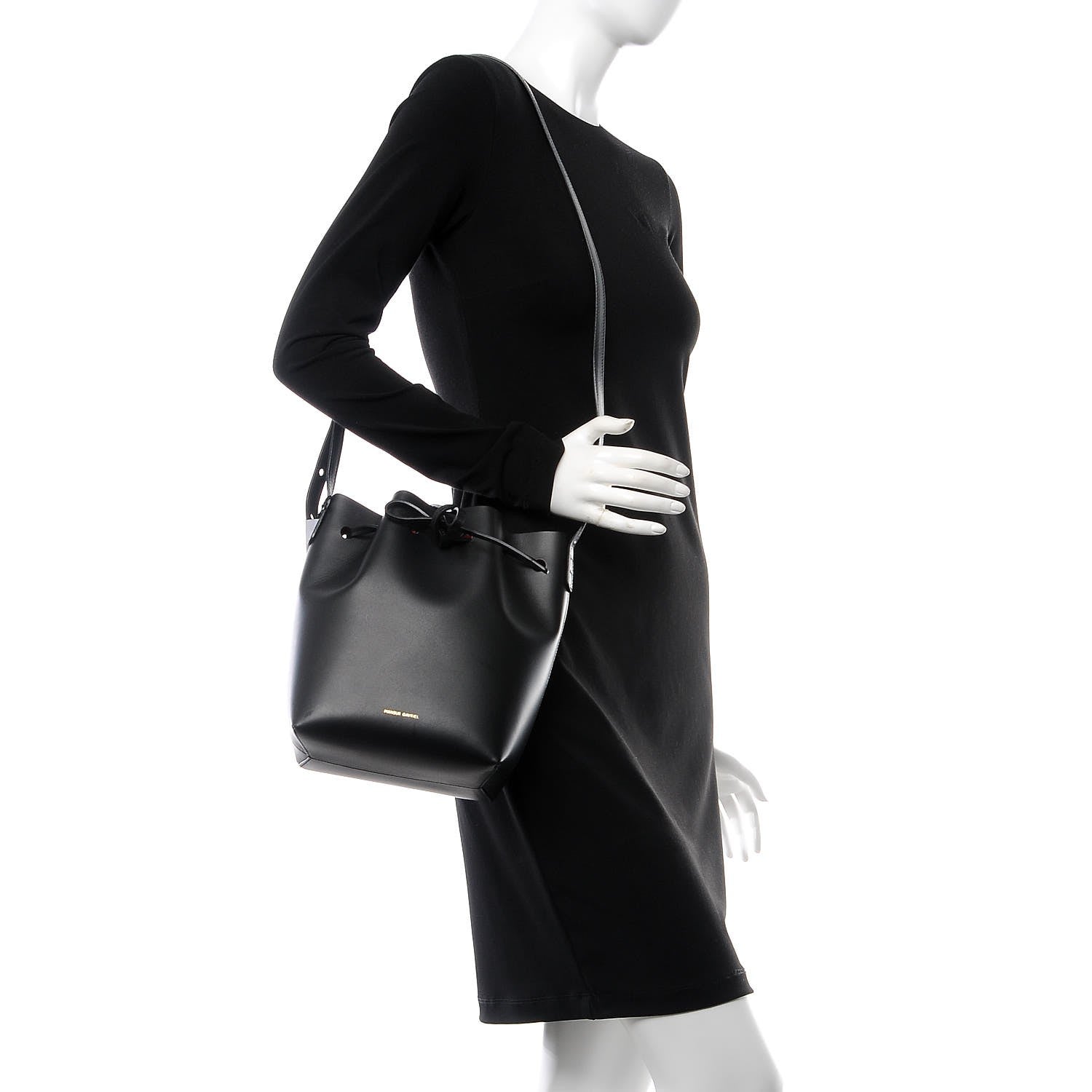 Mansur Gavriel Calfskin Mini Bucket Bag Black Flamma 2 of 7