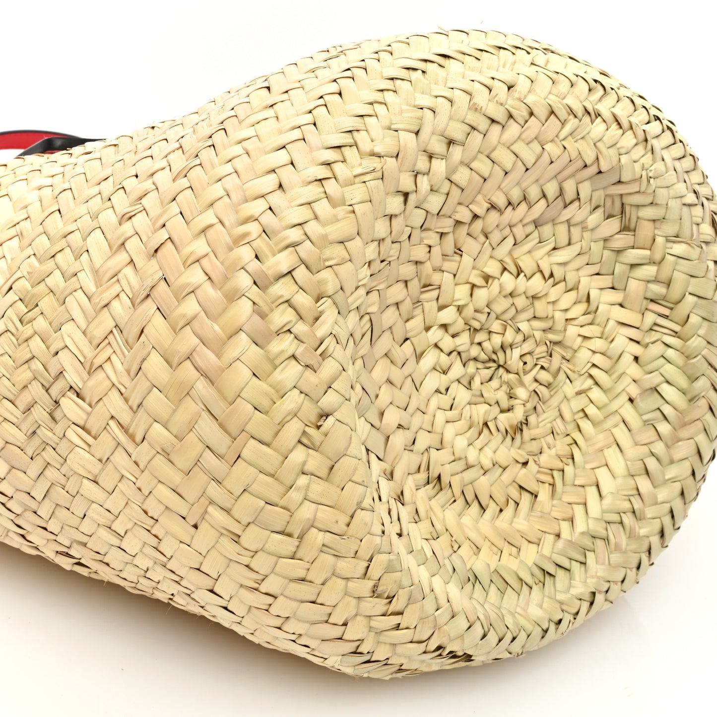 Woven Straw Loubishore Tote Pink