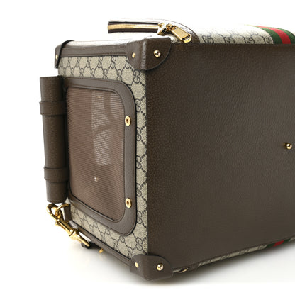 Gucci GG Supreme Monogram Web Small Pet Carrier Beige Ebony New Acero 18 of 23