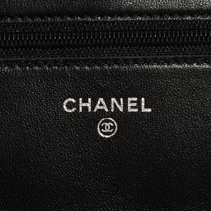Chanel Lambskin Quilted Wallet On Chain WOC Black 6 of 9