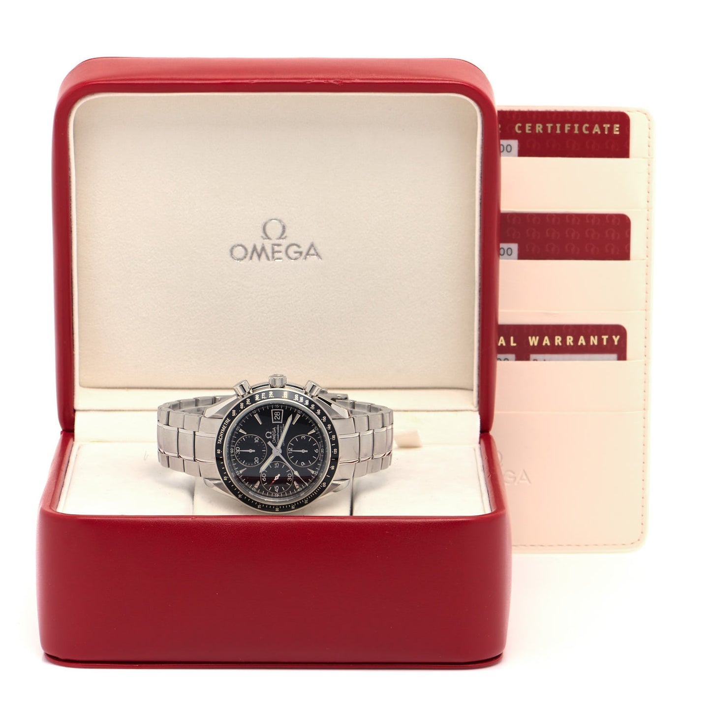Stainless Steel 40mm Speedmaster Date Automatic Watch Black 3210.50