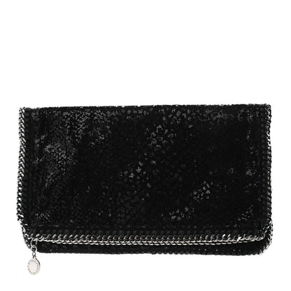 Stella McCartney Sequin Falabella Fold Over Clutch Black 1 of 12