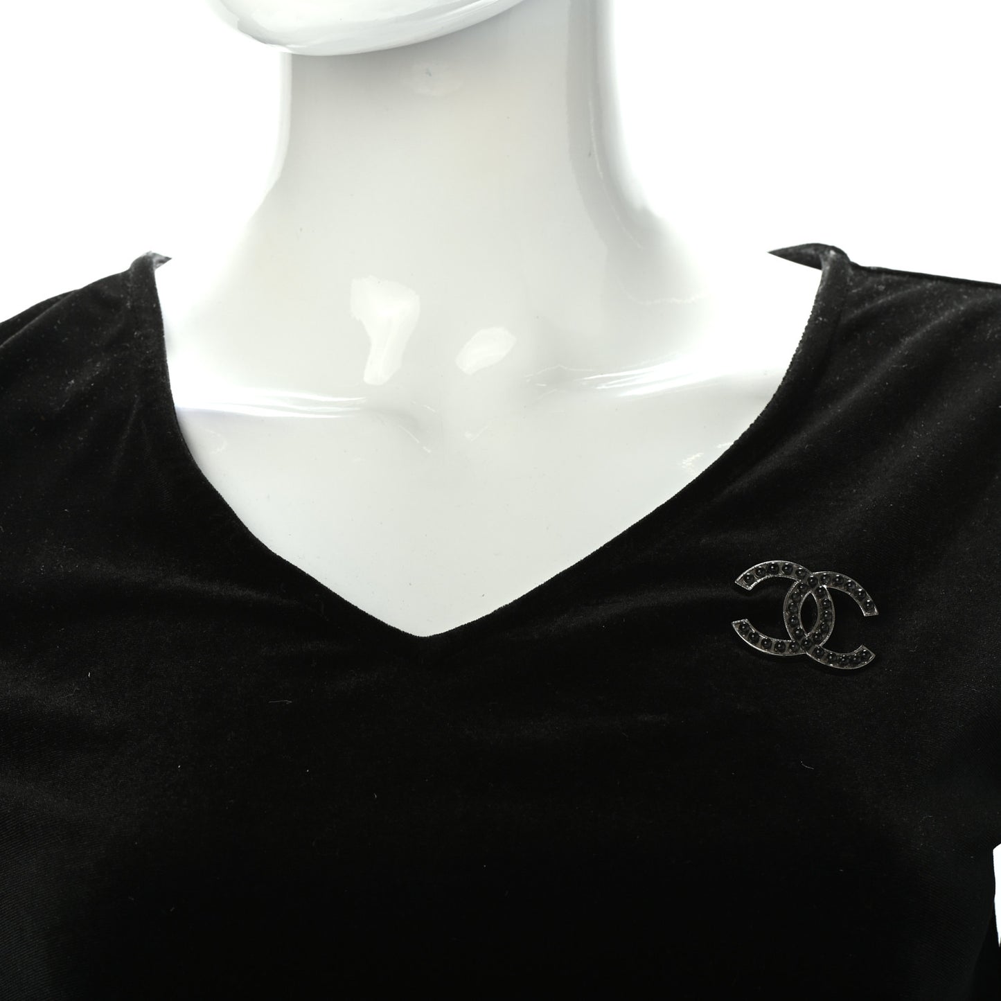 Bead CC Brooch Black Silver