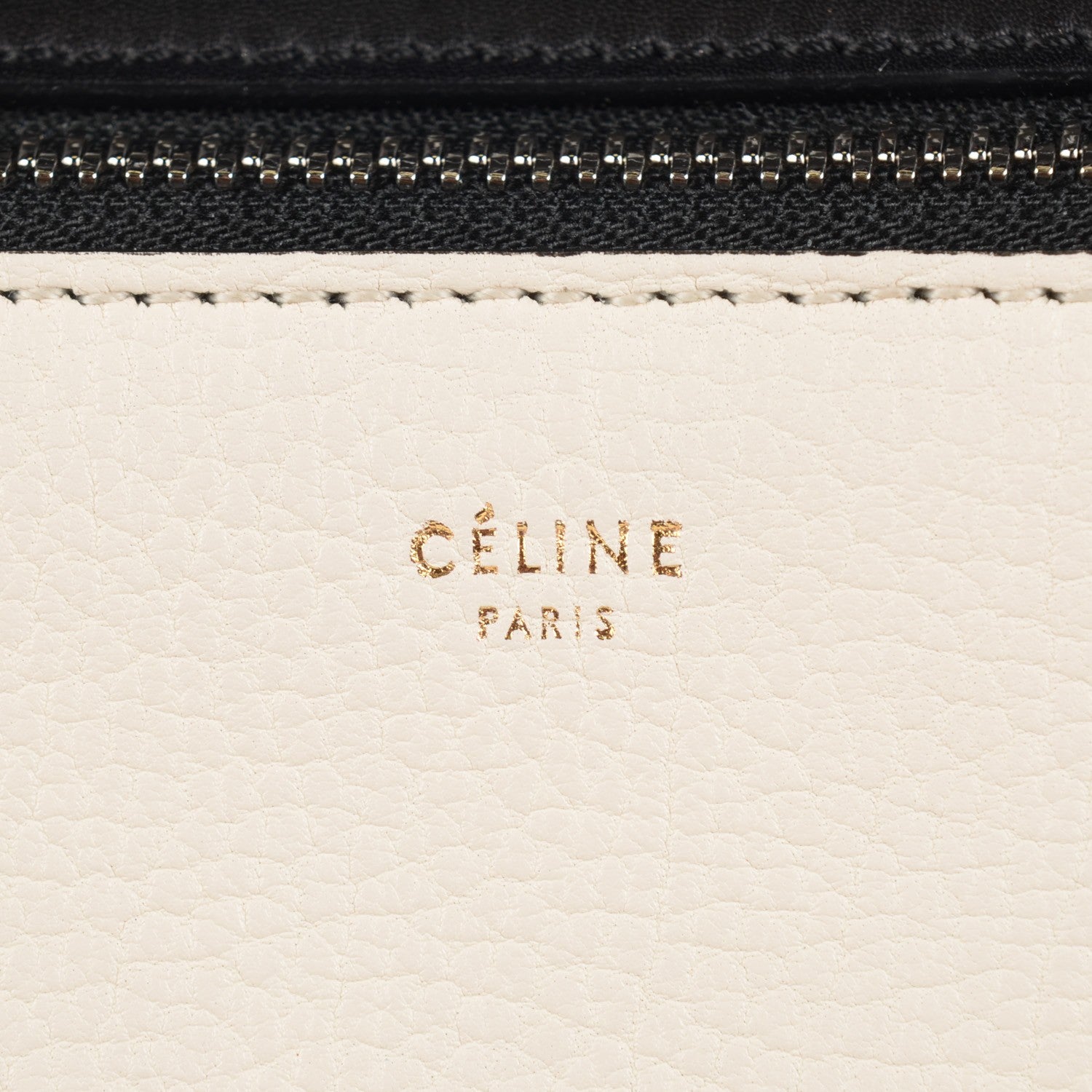 Celine Textured Calfskin Small Bi-Color Edge Shoulder Bag Black Cream 21 of 27