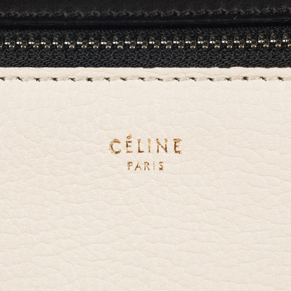 Celine Textured Calfskin Small Bi-Color Edge Shoulder Bag Black Cream 21 of 27