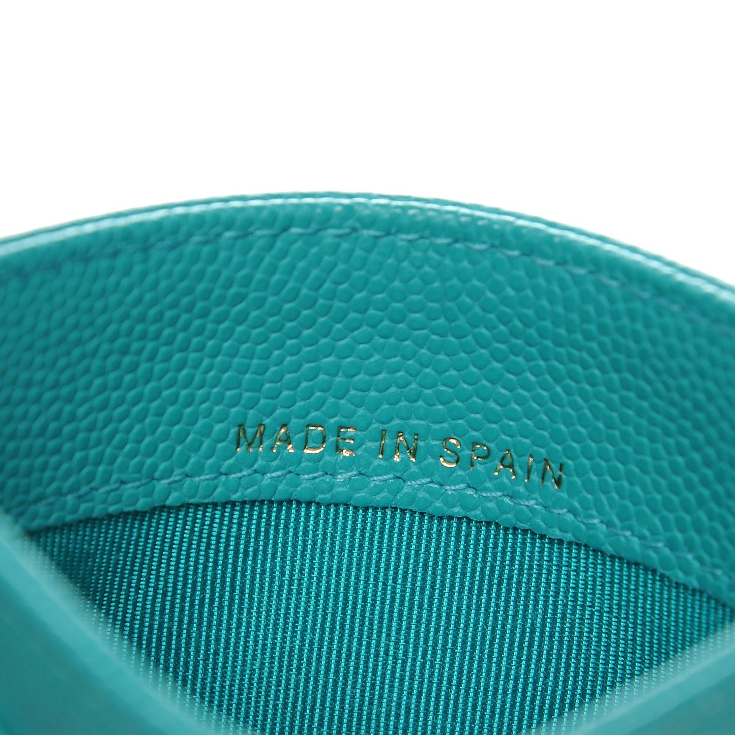 Caviar Quilted Card Holder Turquoise