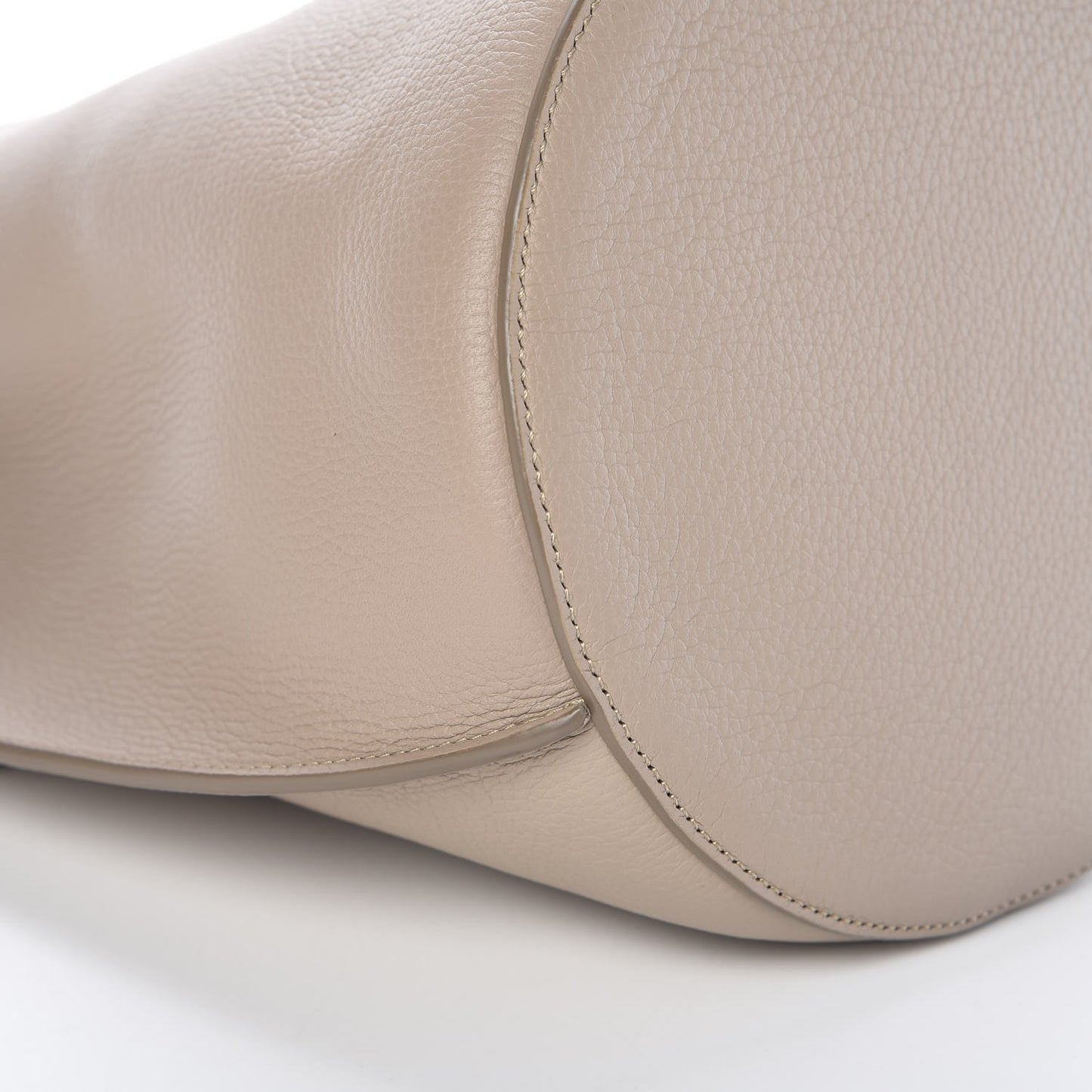 Supple Grained Calfskin Big Bag Bucket Light Taupe