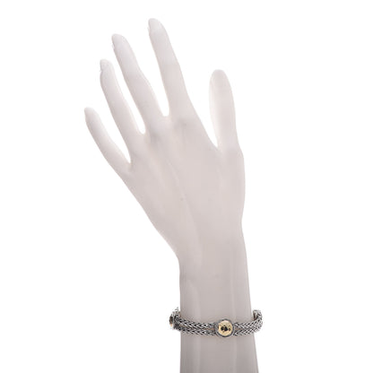 John Hardy Sterling Silver 22K Yellow Gold 12mm Palu Station Bracelet 2 of 6