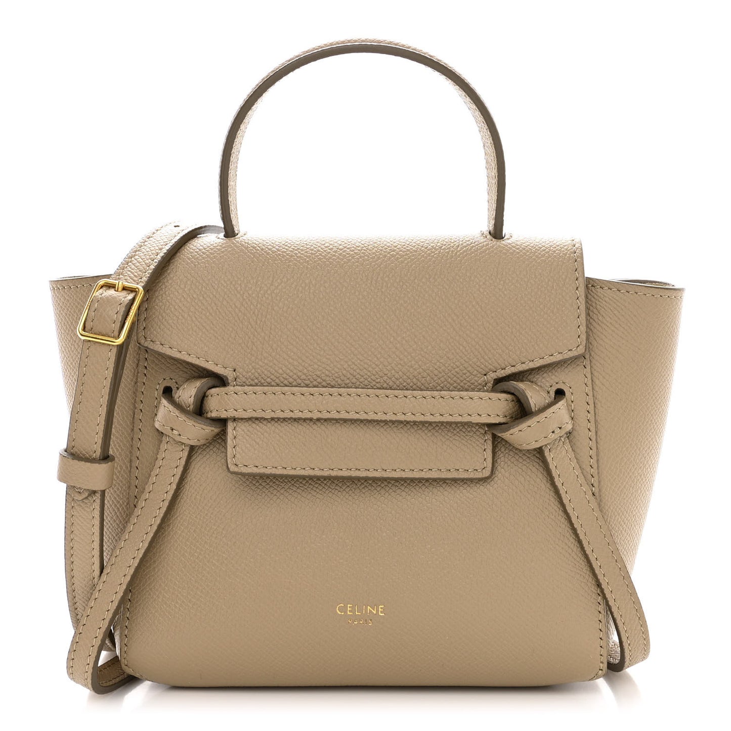 Grained Calfskin Pico Belt Bag Light Taupe