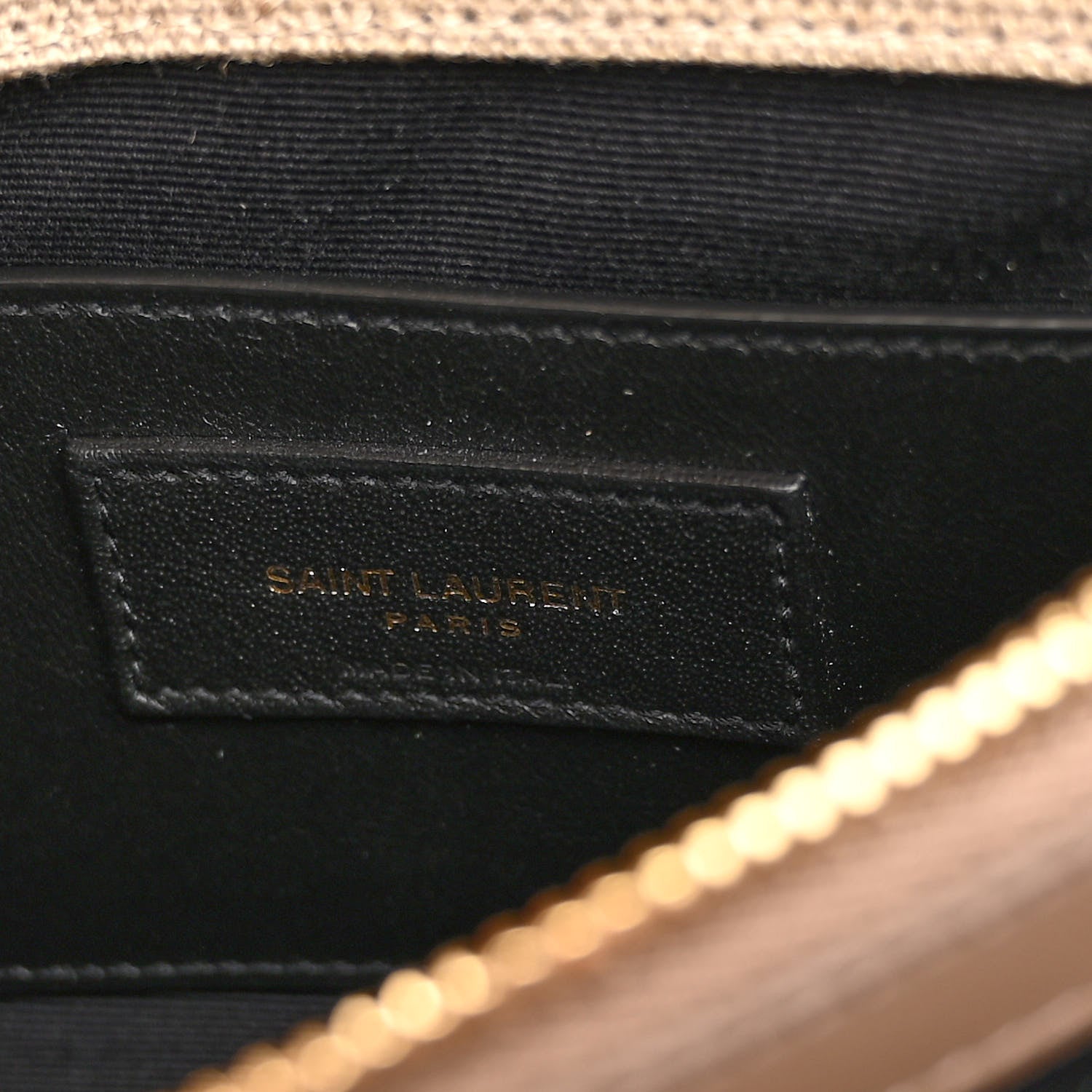 Saint Laurent Linen Quilted College Medium Chain Bag Taupe 6 of 10