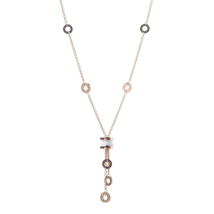 Bulgari 18K Rose Gold Diamond White Ceramic B.Zero1 Necklace 1 of 5