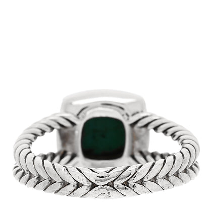 David Yurman Sterling Silver Diamond Turquoise 7mm Petite Albion Ring 55 7.25 4 of 5