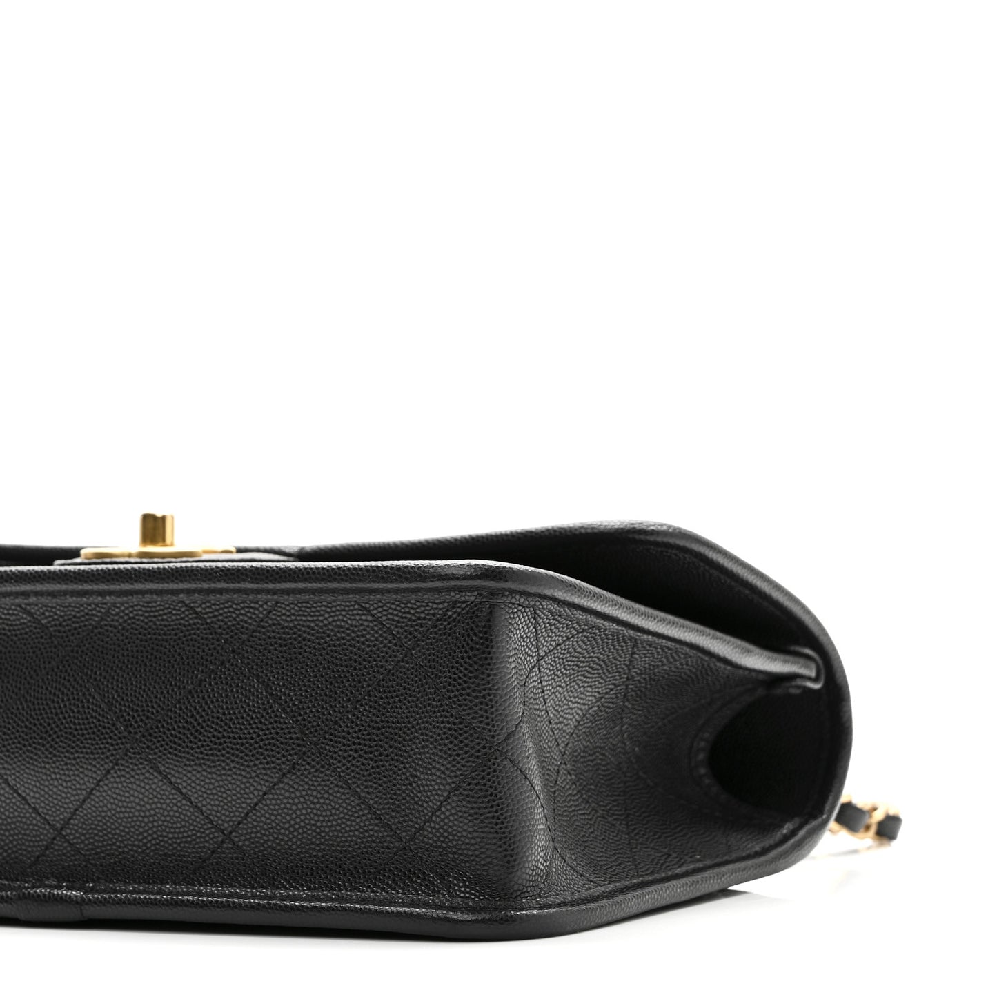 Caviar Quilted School Memory Small Top Handle Flap Black