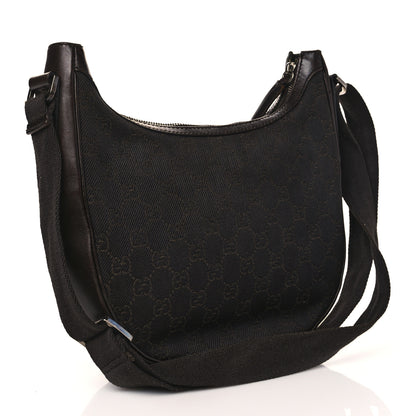 Gucci Denim Monogram Shoulder Bag Brown 2 of 12