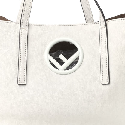 Fendi Vitello Vienna Enamel F is Fendi Shopping Tote White Taupe 9 of 15