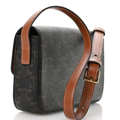 Celine Canvas Calfskin Triomphe Shoulder Bag Tan 3 of 11