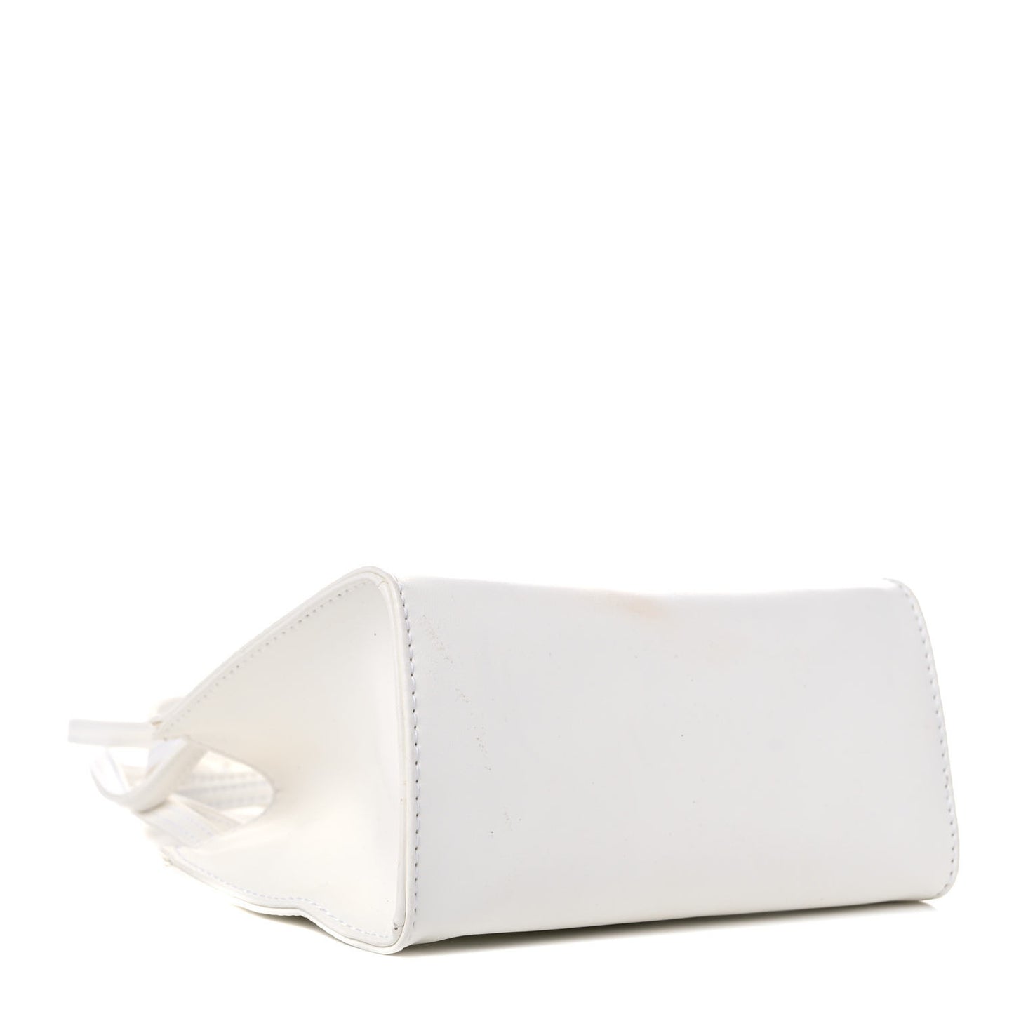 Vegan Leather Small Shopping Bag White