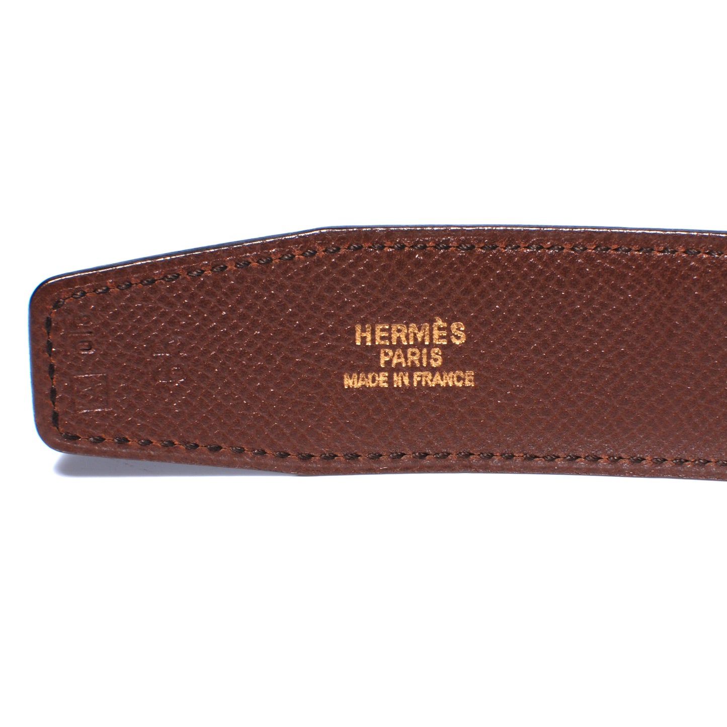 Box Courchevel Reversible Constance H Belt Noir and Chocolate 65
