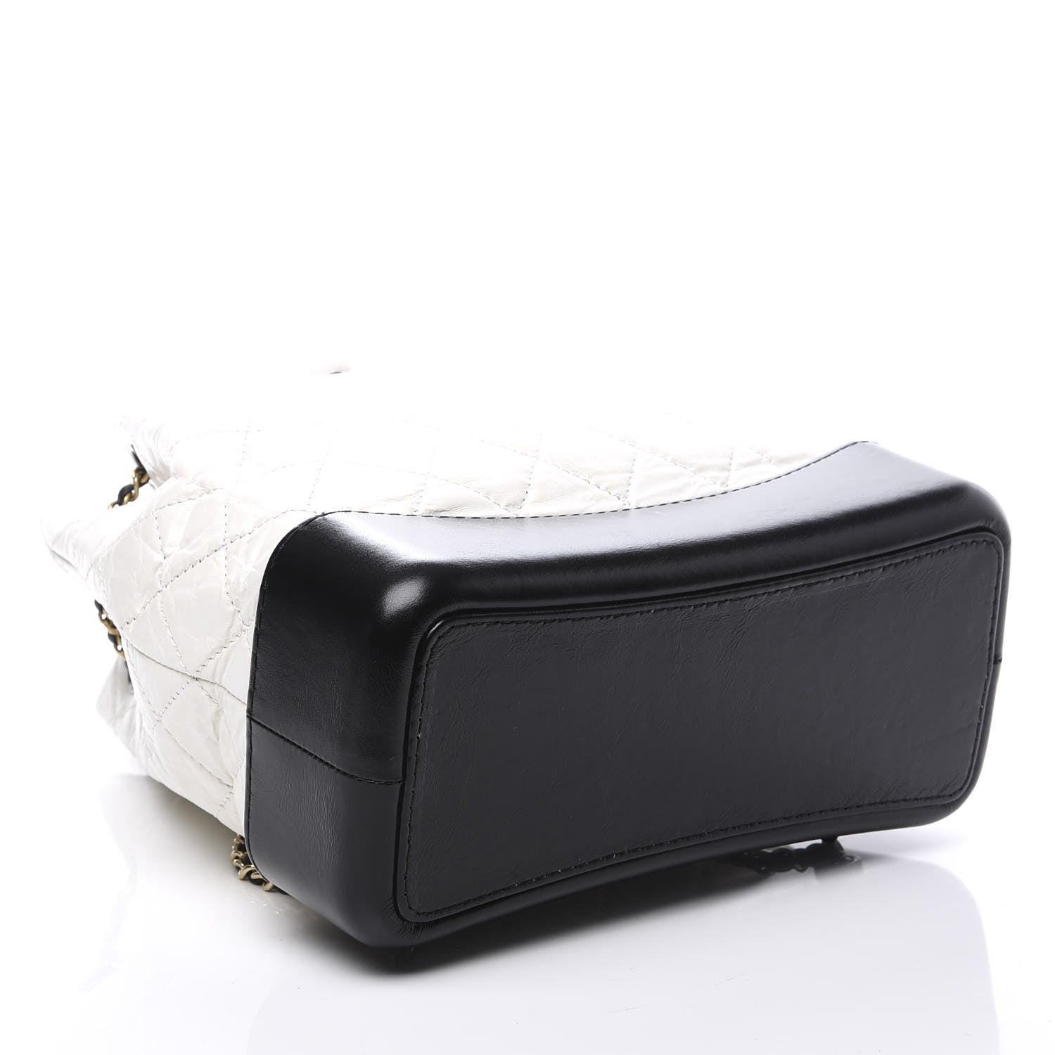 Chanel Aged Calfskin Quilted Gabrielle Backpack Black White 5 of 9