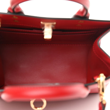 Salvatore Ferragamo Calfskin Small Studio Box Bag Red 5 of 10