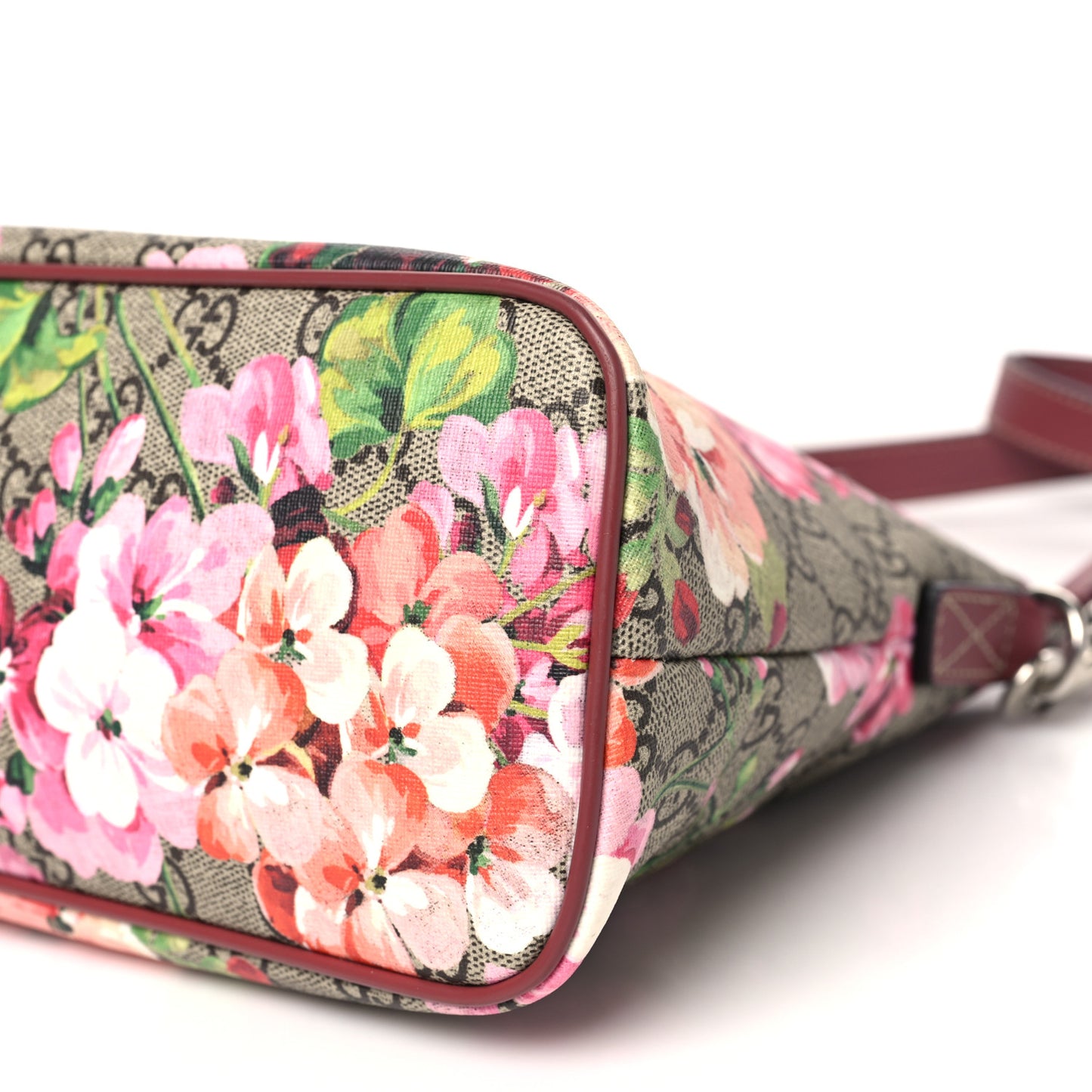 GG Supreme Monogram Blooms Small Zippered Tote Beige Multicolor Dry Rose