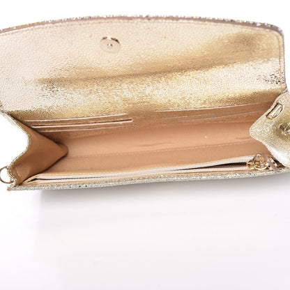 Jimmy Choo Glitter Fabric Large Riane Clutch Champagne 5 of 11