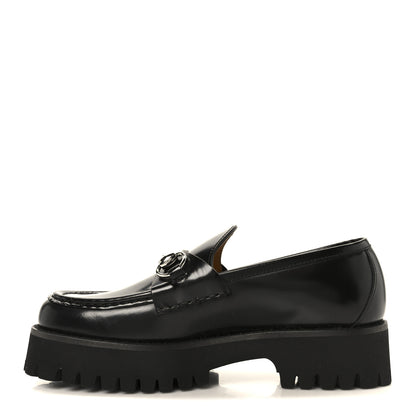 Gucci Cordovan Lux Womens Horsebit 45mm Platform Loafers 36 Black 1 of 10