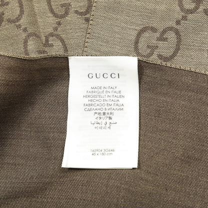 Gucci Wool Silk GG Monogram GGNat Scarf Rope Dark Brown 4 of 4