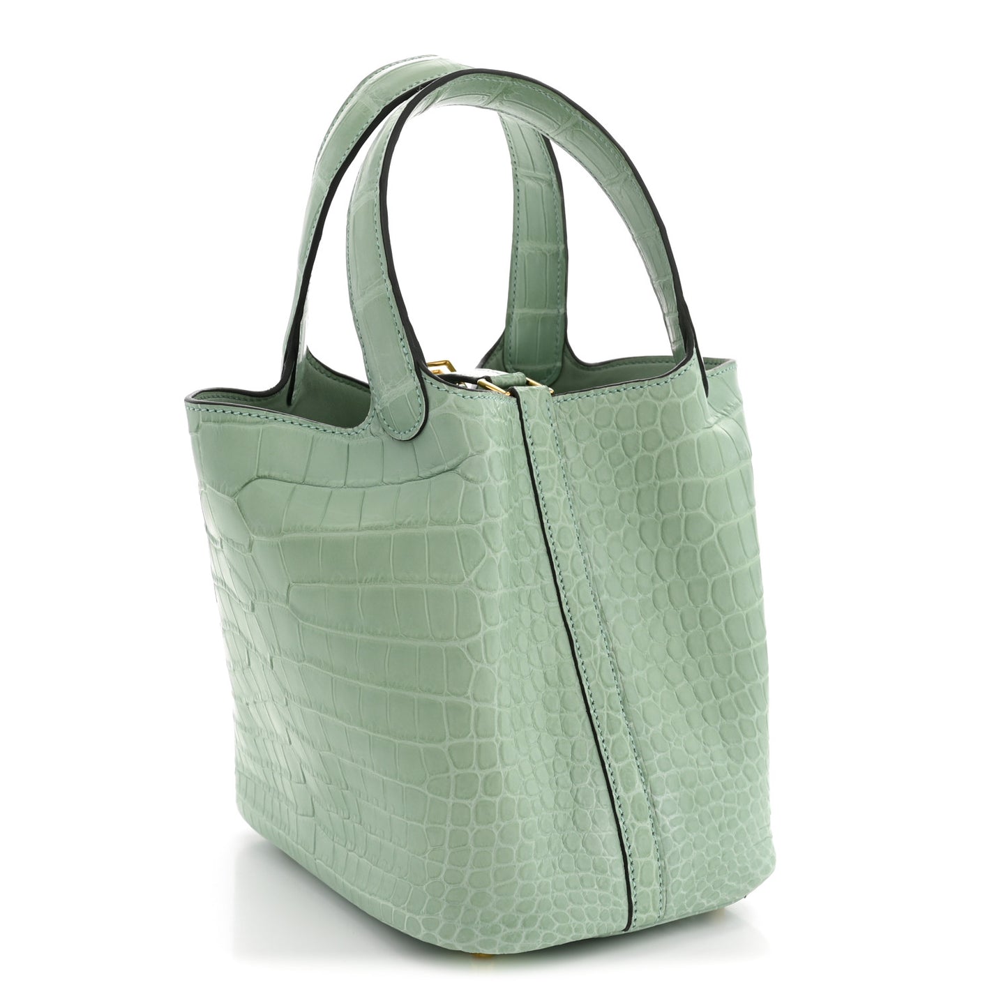 Matte Alligator Picotin Lock 18 Vert D Eau Vert D'Eau