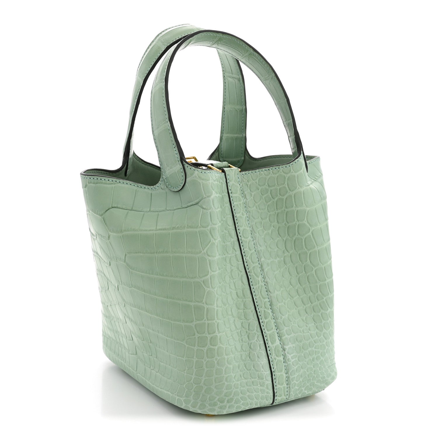Hermes Matte Alligator Picotin Lock 18 Vert D Eau Vert D'Eau 3 of 10