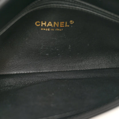 Chanel Calfskin Chevron Quilted Medal Flap Clutch Black 5 of 7