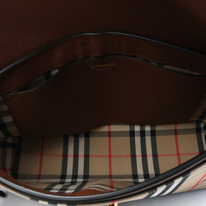 Burberry Calfskin Vintage Check Note Crossbody Bag Tan 5 of 8