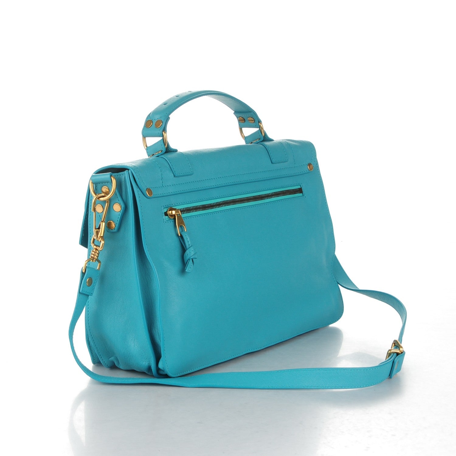 Proenza Schouler Lambskin Medium PS1 Satchel Teal 3 of 7