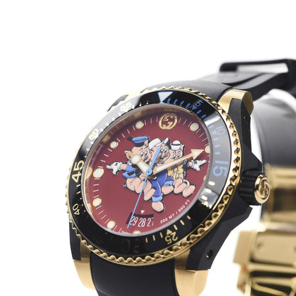 Gucci X DISNEY Stainless Steel Rubber 40mm Three Little Pigs Dive Quartz Watch 6 of 7