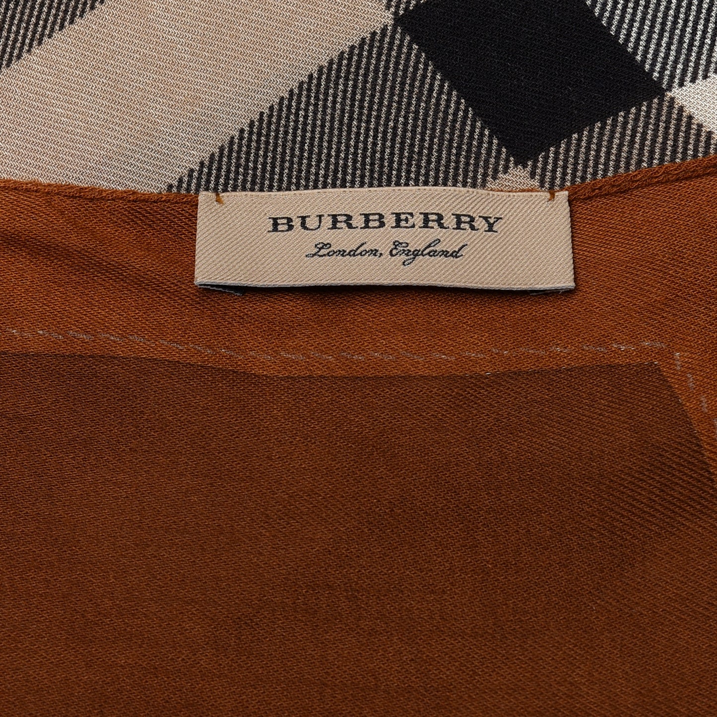 Modal Silk Haymarket Check Scarf Bronze