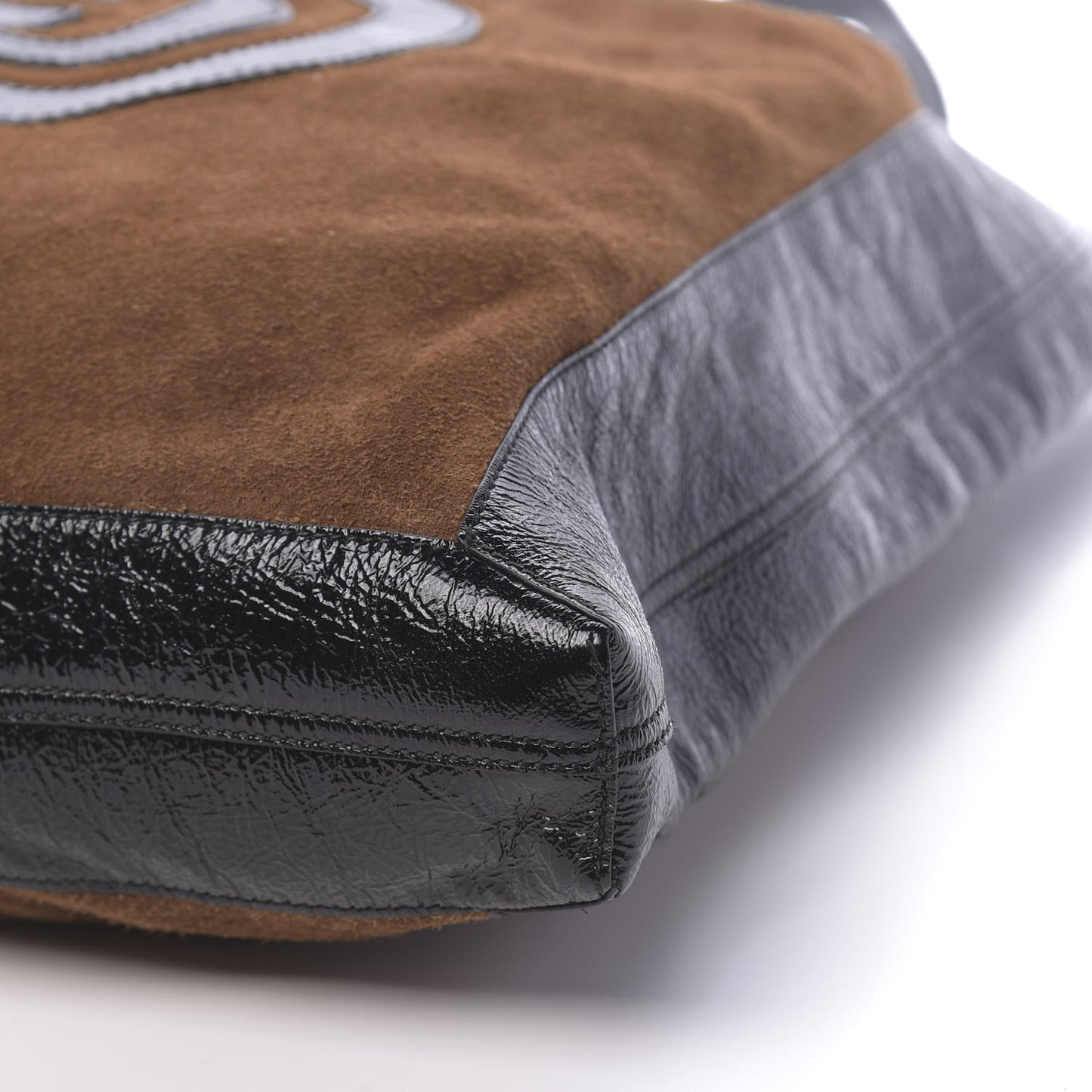 Suede Large Ophidia Vertical Shopping Tote Chestnut