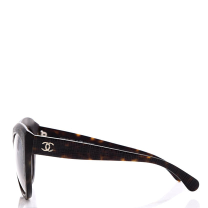 Chanel Tweed Effect CC Polarized Butterfly Signature Sunglasses 5332 Havana 2 of 8