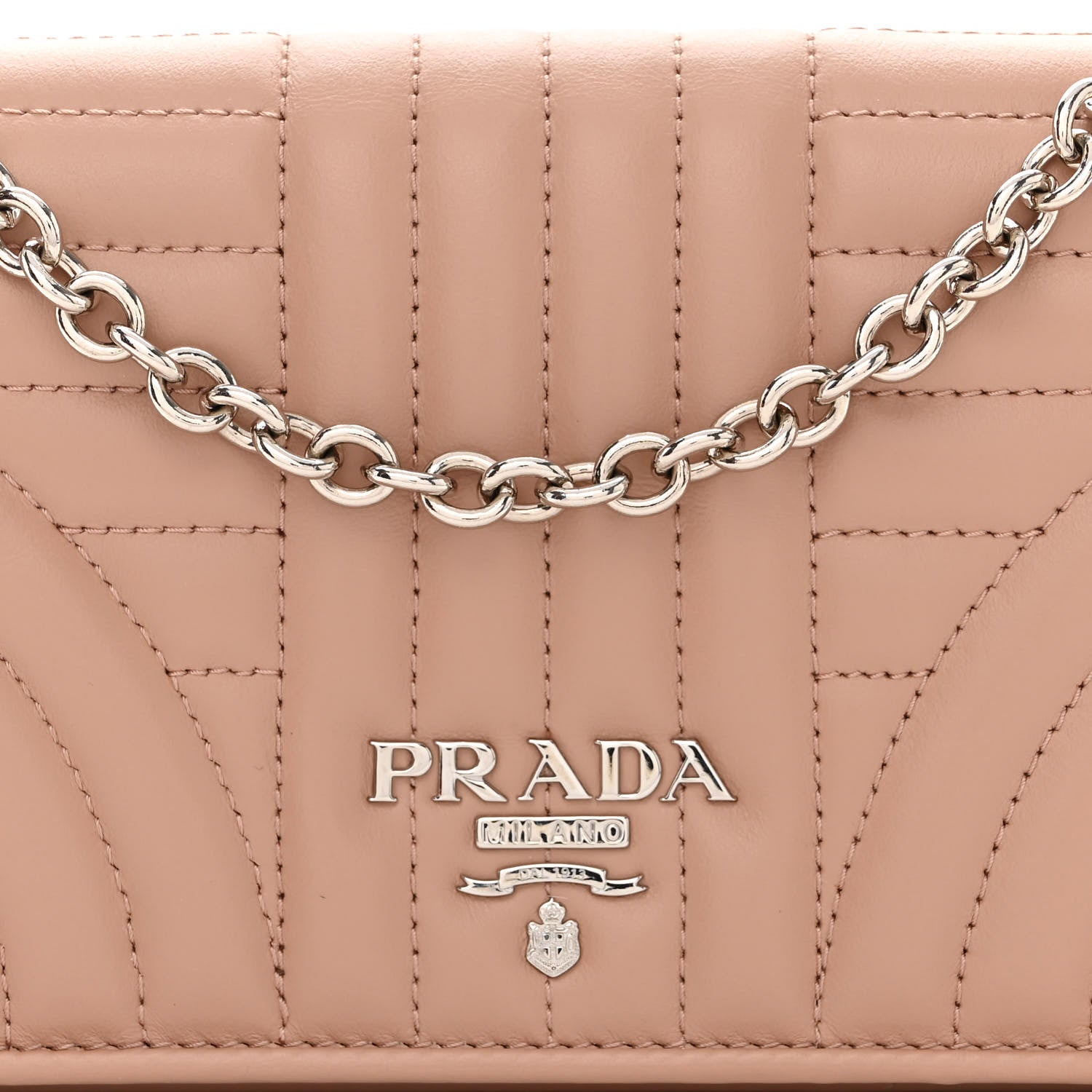 Prada Soft Calfskin Impunture Diagramme Chain Wallet Cipria 8 of 11