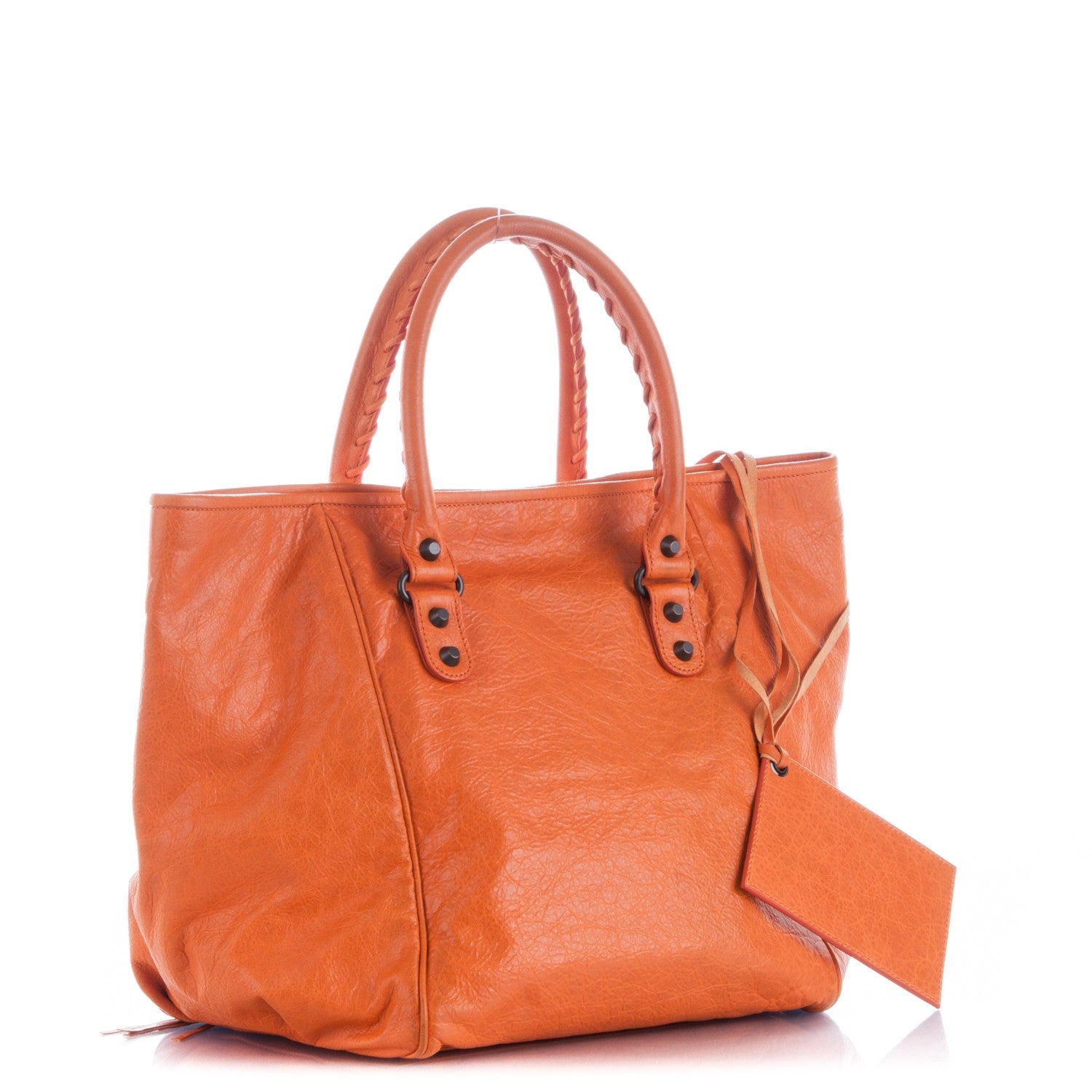 Balenciaga Agneau Classic Hardware S Sunday Tote Tangerine 3 of 14