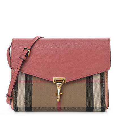 Burberry Derby Calfskin House Check Small Macken Crossbody Bag Copper Pink 1 of 14