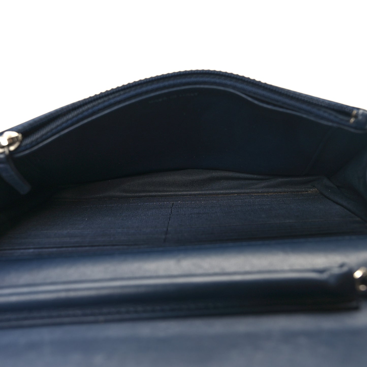 Calfskin Square Stitched Wallet On Chain WOC Blue