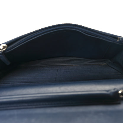 Chanel Calfskin Square Stitched Wallet On Chain WOC Blue 5 of 12