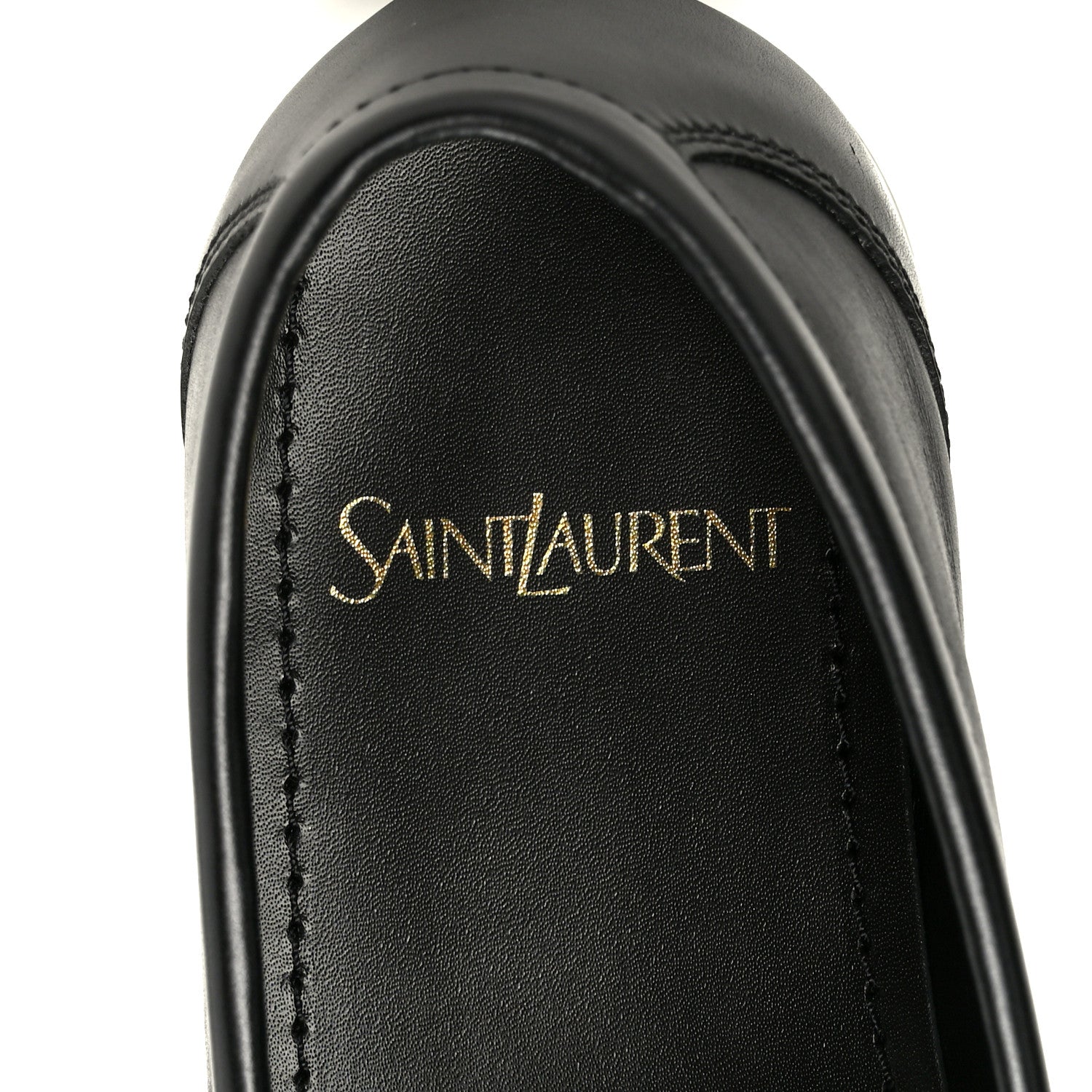 Saint Laurent Calfskin Penny Loafers 37.5 Black 7 of 10