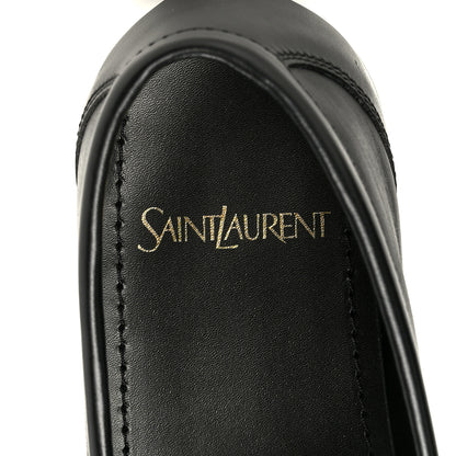 Saint Laurent Calfskin Penny Loafers 37.5 Black 7 of 10