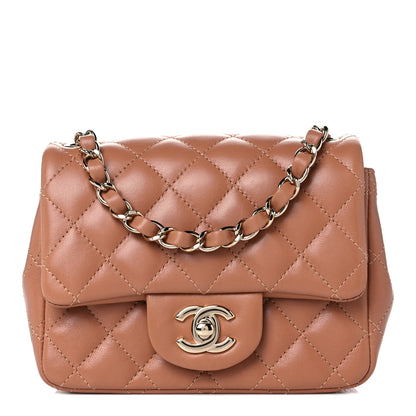 Chanel Lambskin Quilted Mini Square Flap Brown 1 of 10