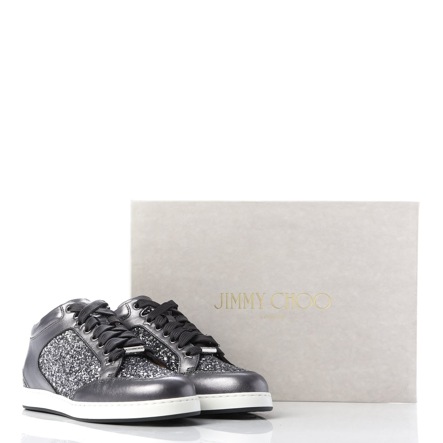 Jimmy Choo Glitter Miami Sneakers 36 Grey 10 of 10